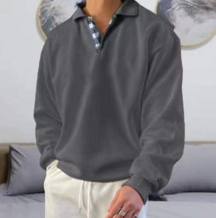 New Fashion Personality Men's Lapel Loose Sweater