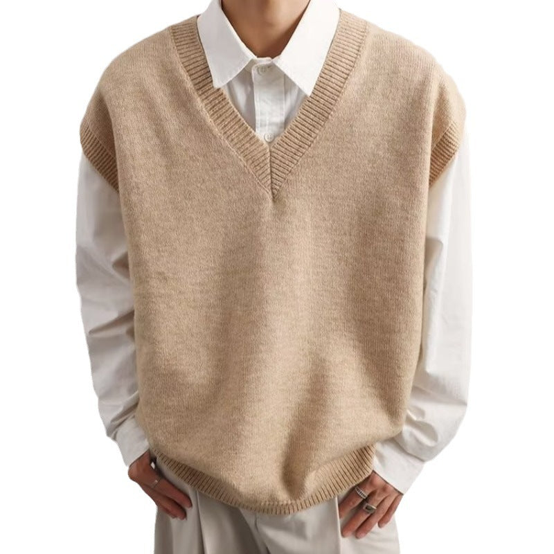 Men's V-neck Fashionable Jacket Sweater Vest Wool