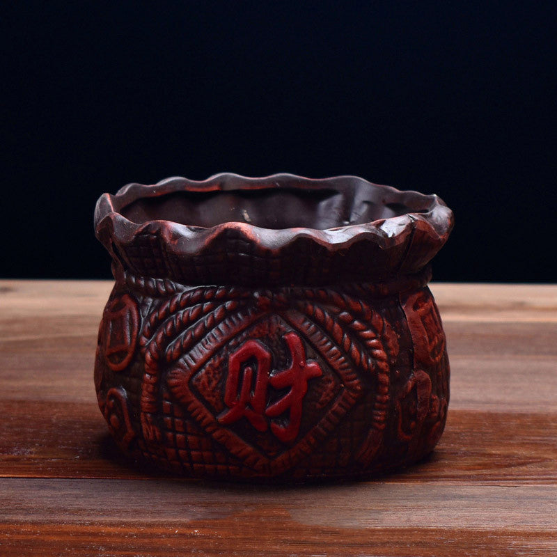 Retro Red Pottery Breathable Succulent Flower Pot