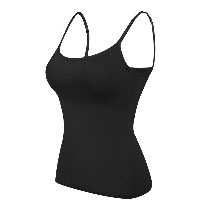 One-piece With Chest Pad Wear-free Bra Wireless Spaghetti-strap Vest Women's Small Underwear Bandeau Base Adjustable Shoulder Strap