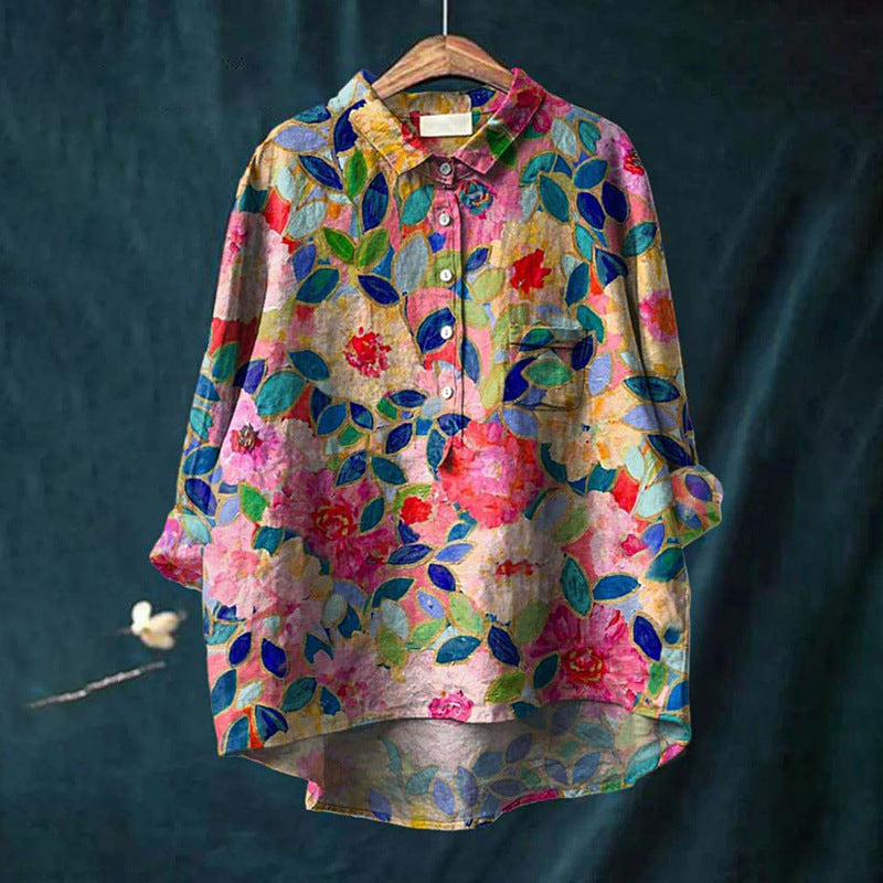 European And American Cardigan Style Women's Shirt