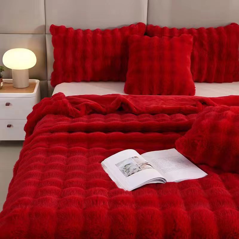 Bubble Rabbit Blanket Flannel Sofa Cover