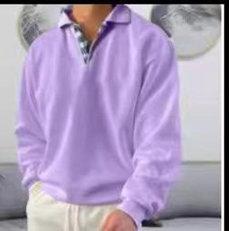 New Fashion Personality Men's Lapel Loose Sweater