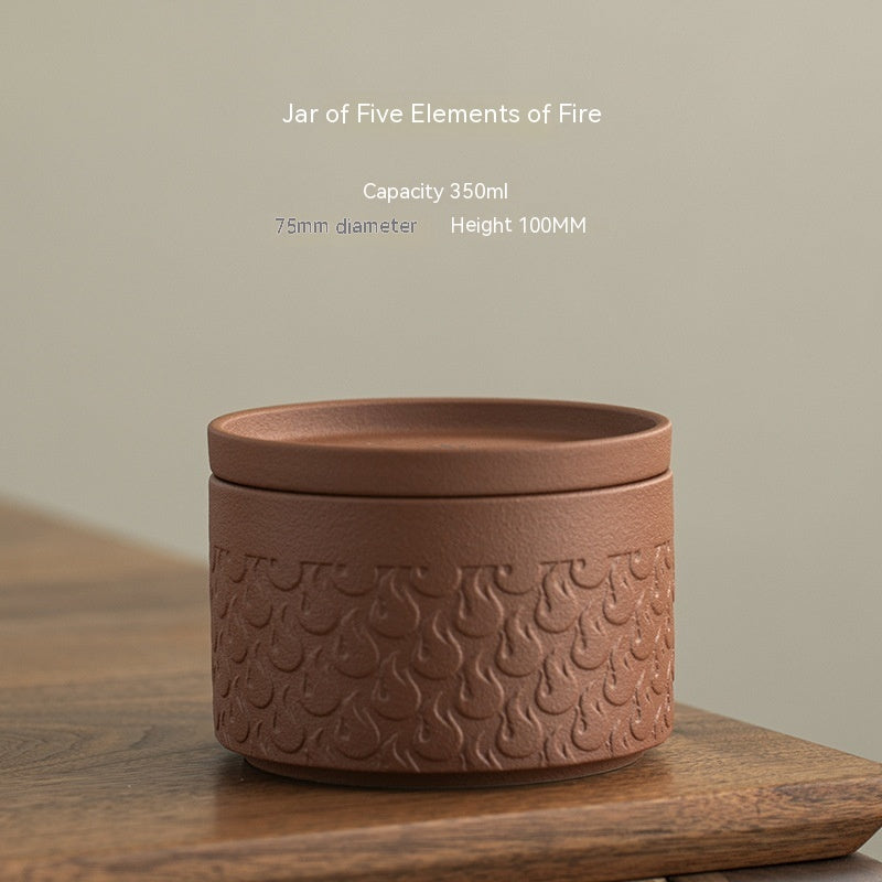 Creative Five Elements Ceramic Tea Pot Moisture-proof Convenient Travel Household