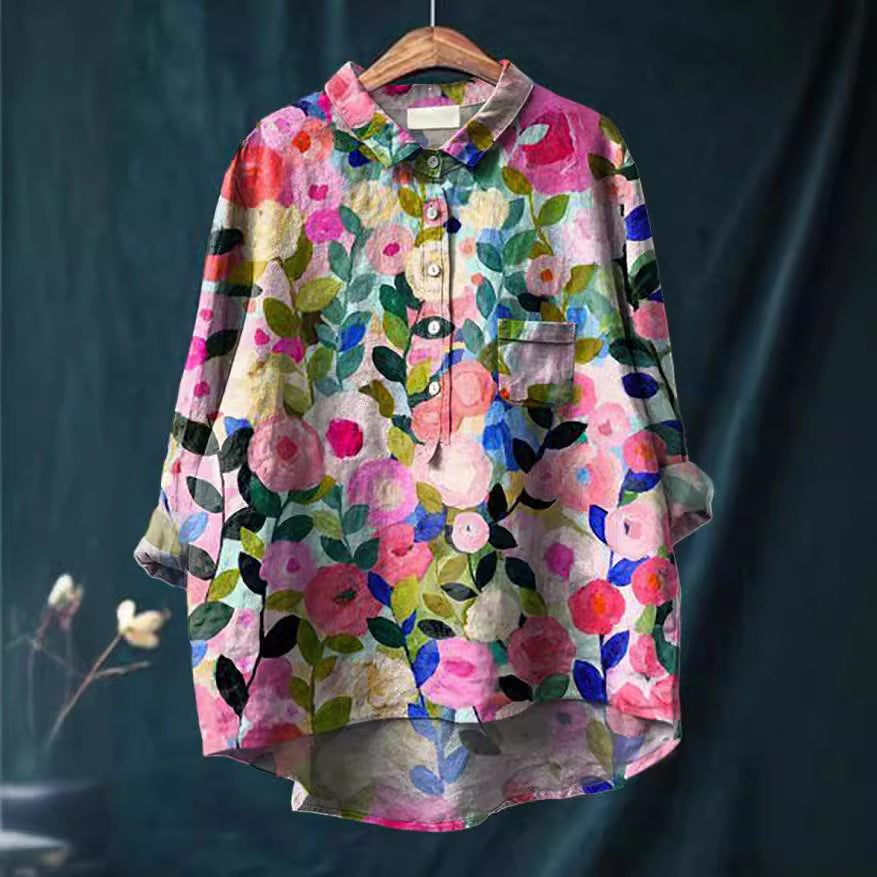 European And American Cardigan Style Women's Shirt
