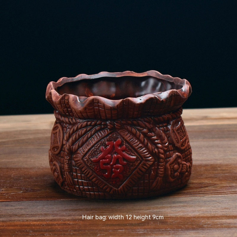 Retro Red Pottery Breathable Succulent Flower Pot