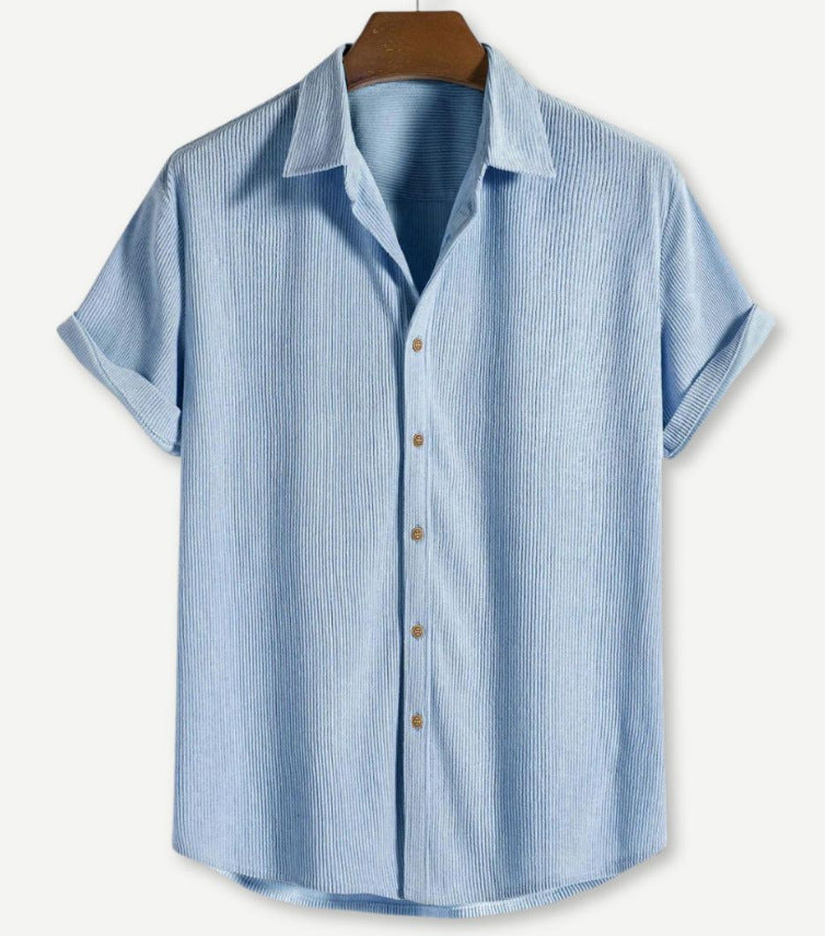 Men's Solid Color Casual Pattern Printed Shirt