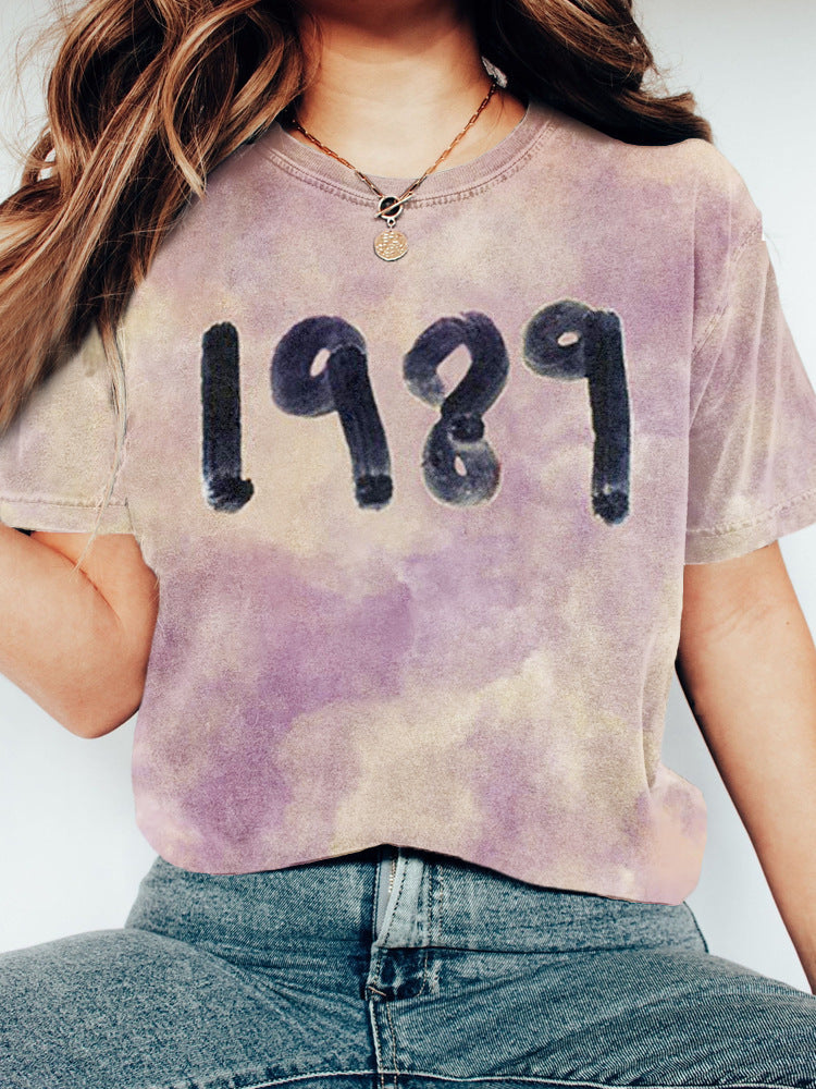 Women's Letter Casual Loose Short Sleeves Blouse