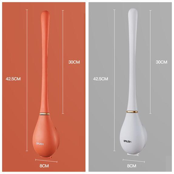 Household Brush Wall-mounted Long-handled Silicone Toilet Brush