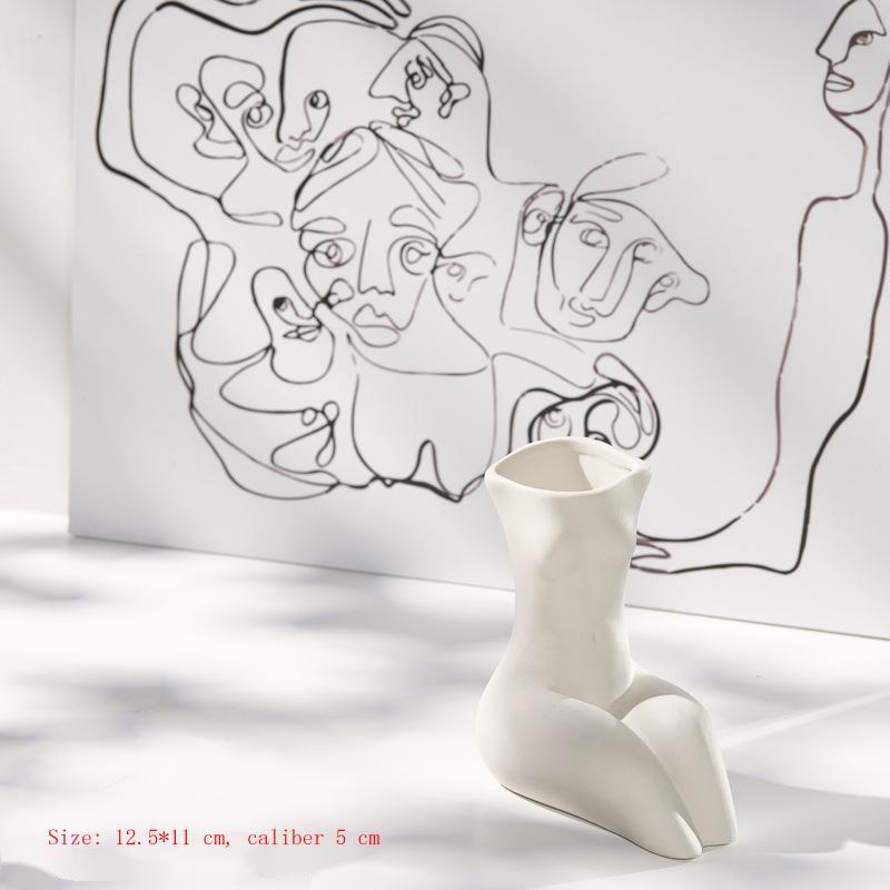 White Simple Creative Ceramic Dried Flower Vase