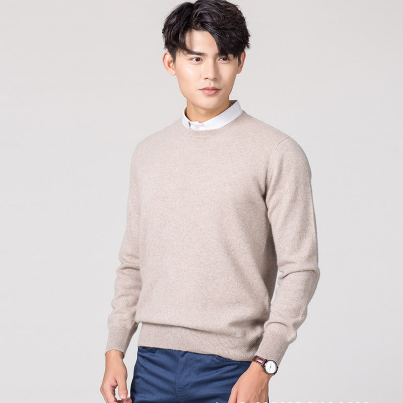 Men's Knitwear Woolen Leisure Pullover Loose Solid Color Sweater
