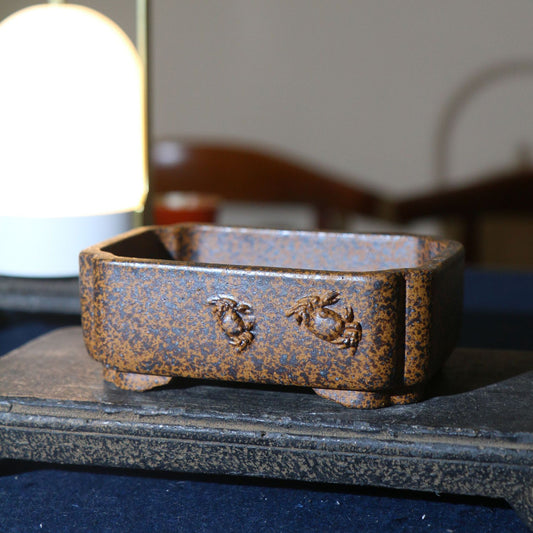 Purple Sand Flower Pot Firewood Square Handmade Bonsai