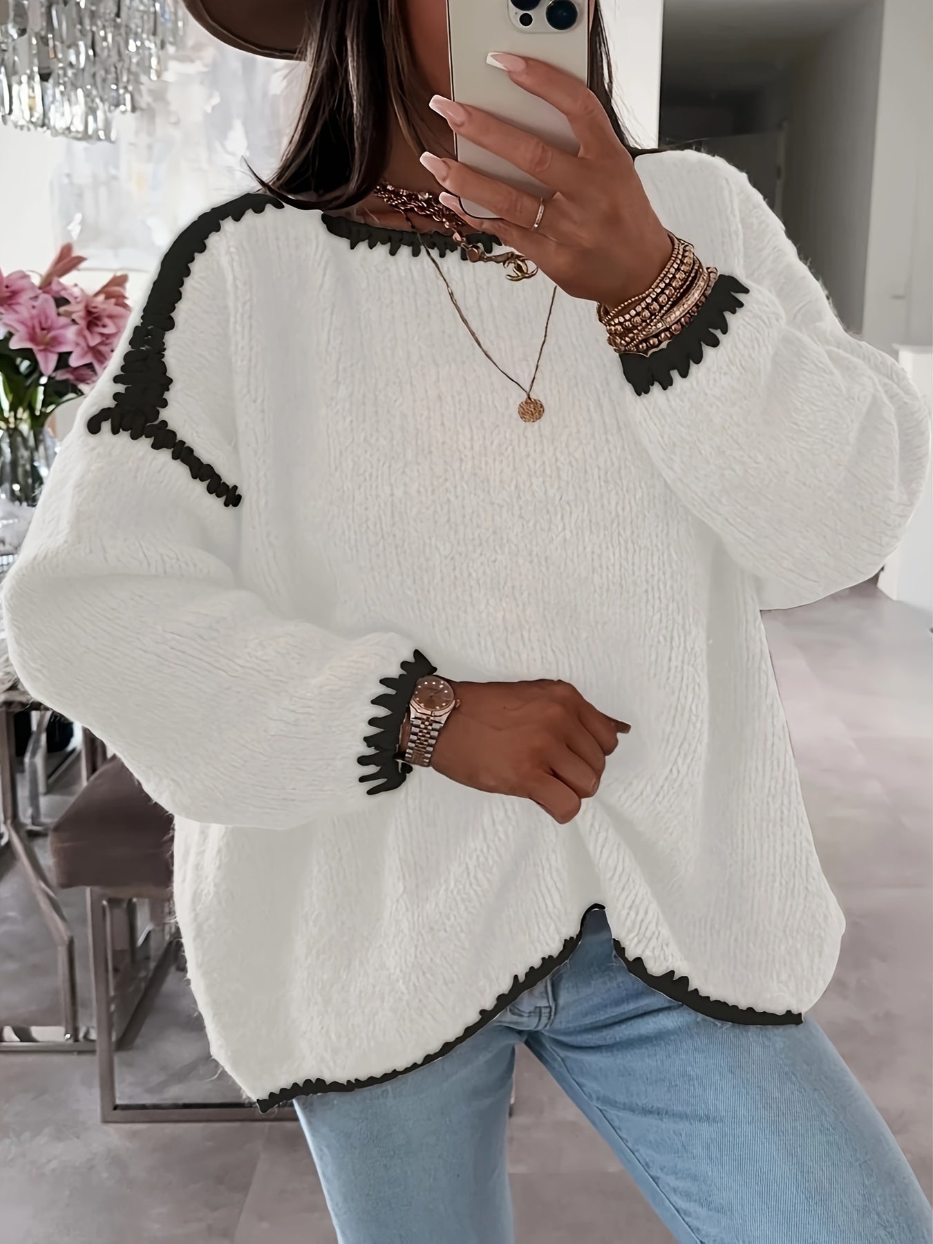 Women's Pullover Long Sleeve Casual Sweater