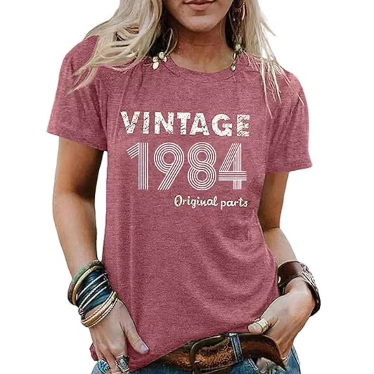 Vintage 1984 Women's Letter Print Party Top