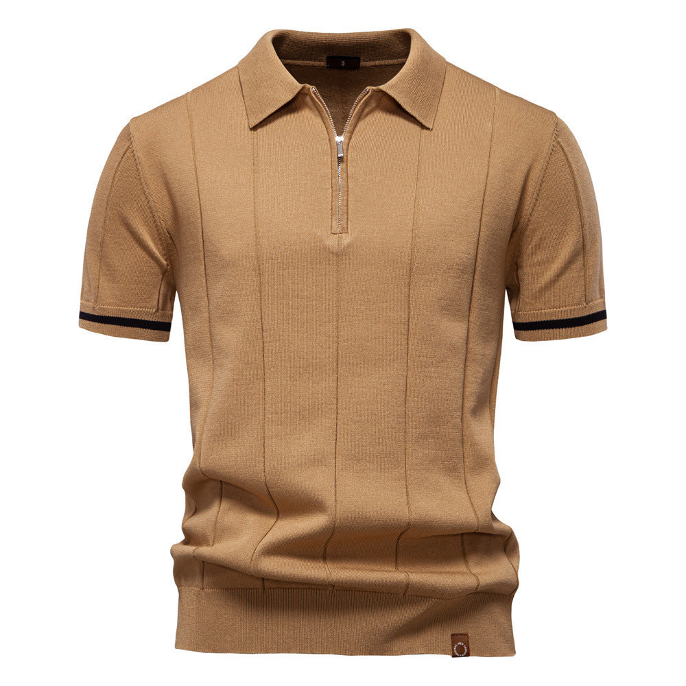 Men's Business Casual Woolen Polo Shirt