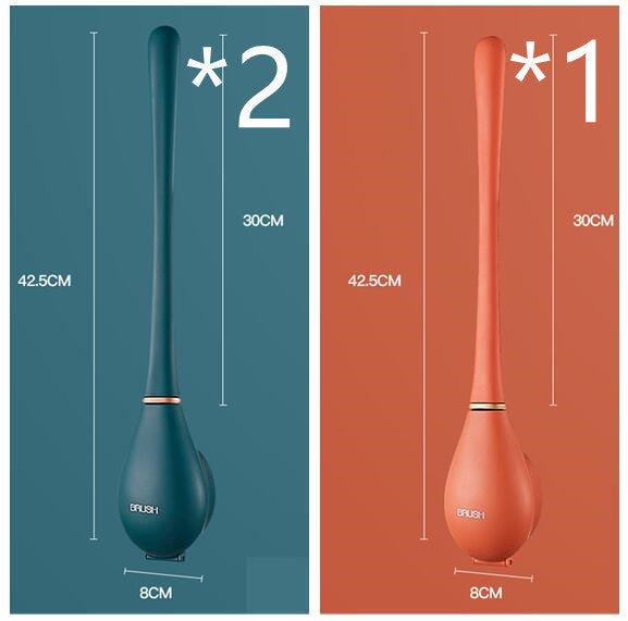 Household Brush Wall-mounted Long-handled Silicone Toilet Brush