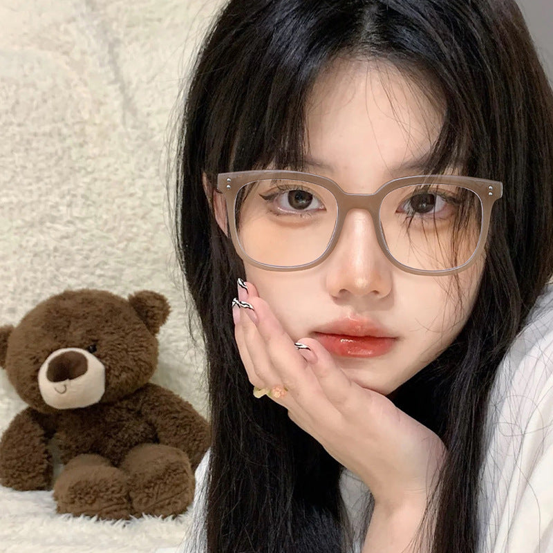 Internet Celebrity Vintage With Large Rims Glasses Women's Korean-style Ins Round Face