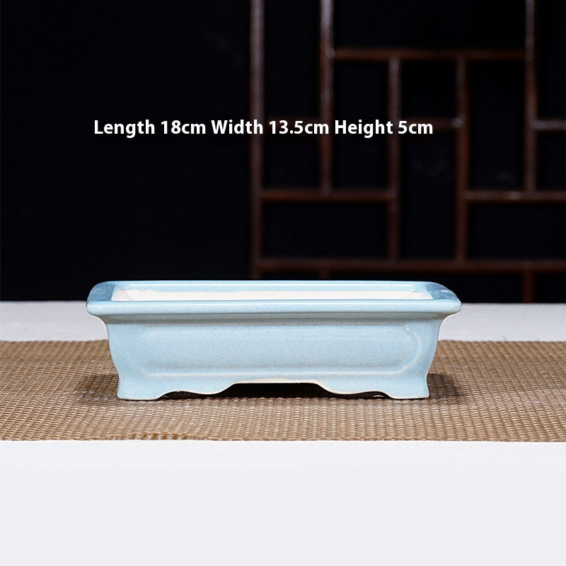 Purple Sand Flowerpot Ceramic Rectangular Bonsai