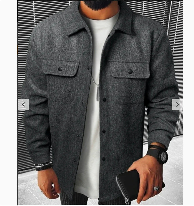 Autumn And Winter European And American Style Men's Clothing Youth Casual Men's Shirts Brushed