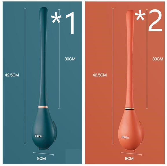Household Brush Wall-mounted Long-handled Silicone Toilet Brush