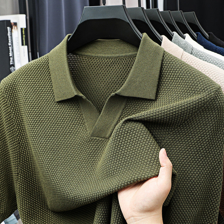 Solid Color Men's Pineapple Seagull Casual Short Sleeve