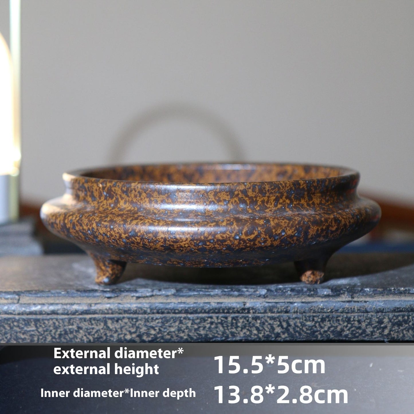 Purple Sand Flower Pot Firewood Square Handmade Bonsai