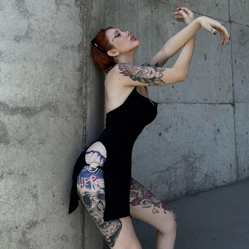 Backless Hollow-out Halter Women's Tight Dress