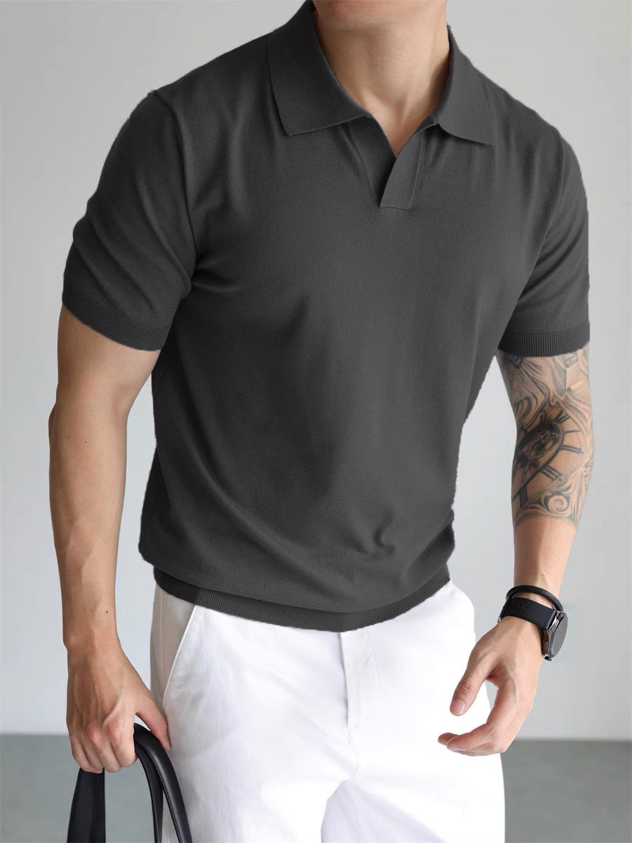 Summer Men's Cool Loose Lapels T-shirt