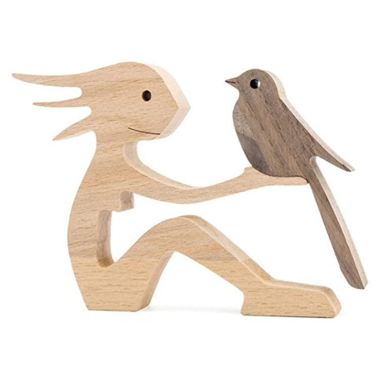 DIY Figurine Wood Sculpture Home Decoration
