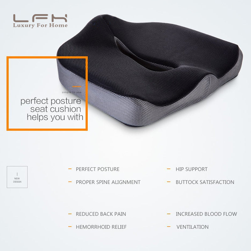 Coccyx Orthopedic Comfortable Memory Foam Chair Car Seat Cushion for Lower Back Tailbone Medical Hemorrhoids Cushion Almofadas 
