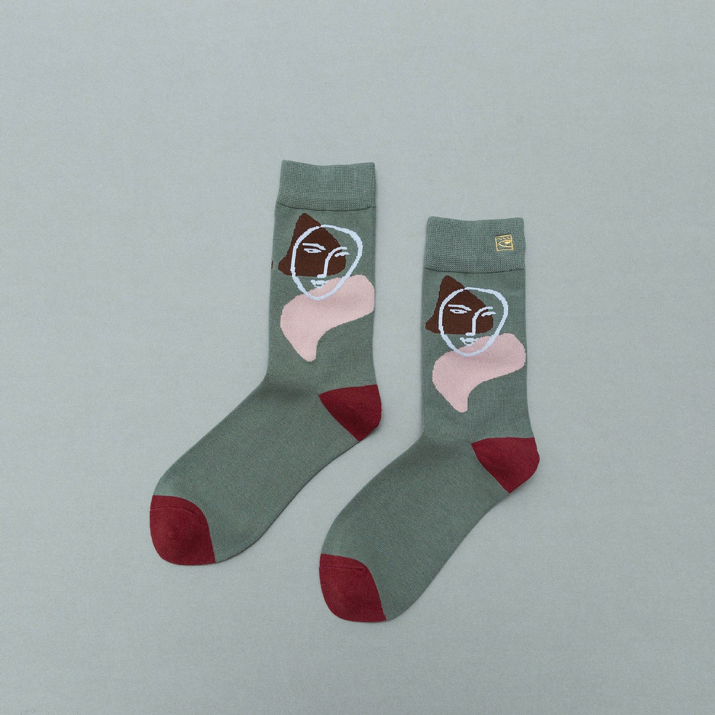 Personality contrast color graffiti character in tube socks Street style fashion cotton socks