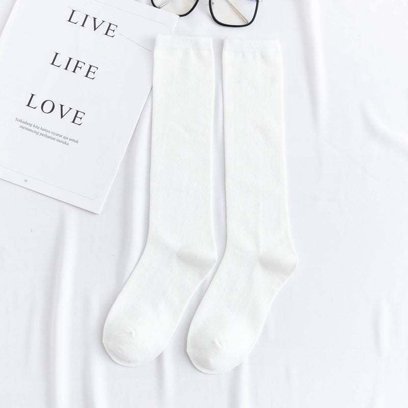 Women's color mid-tube knee socks
