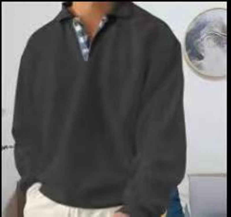 New Fashion Personality Men's Lapel Loose Sweater
