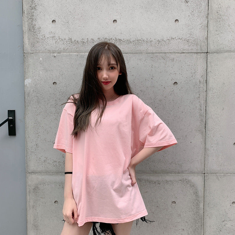 Round neck drop shoulder t-shirt