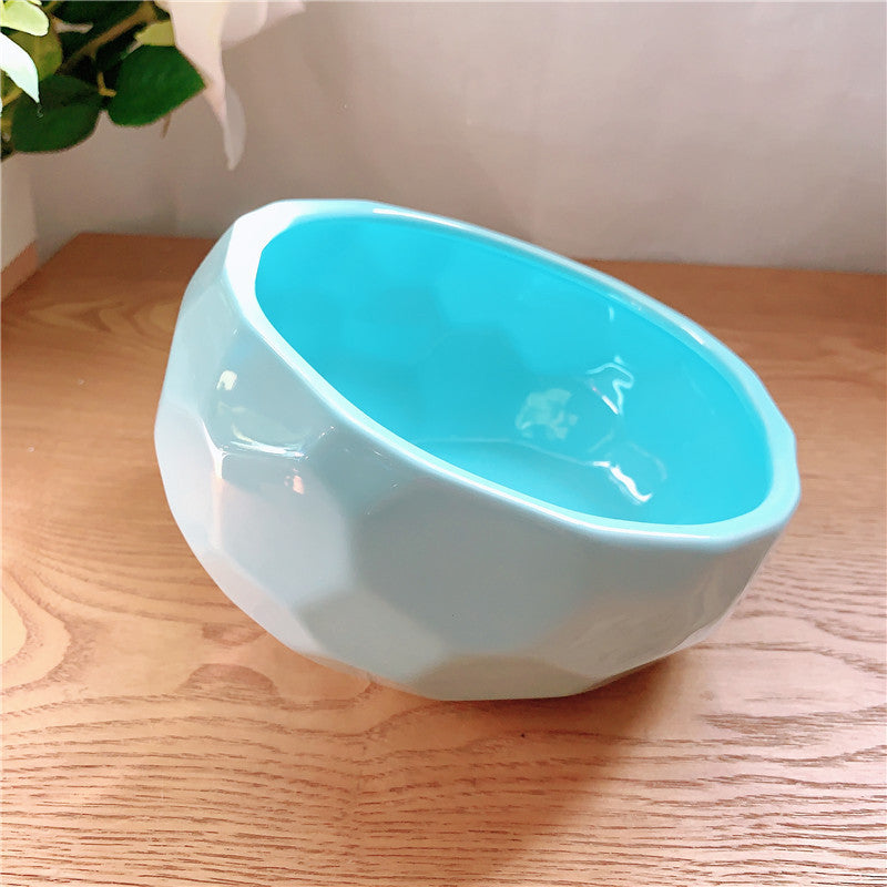 Cat And Dog Rice Bowl Water Bowl Teddy Large Capacity Oblique Mouth Rice Bowl