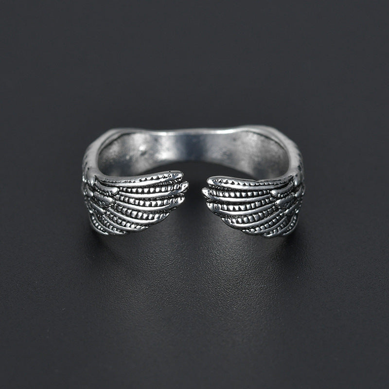 Hip Hop Angel Wing Ring Male