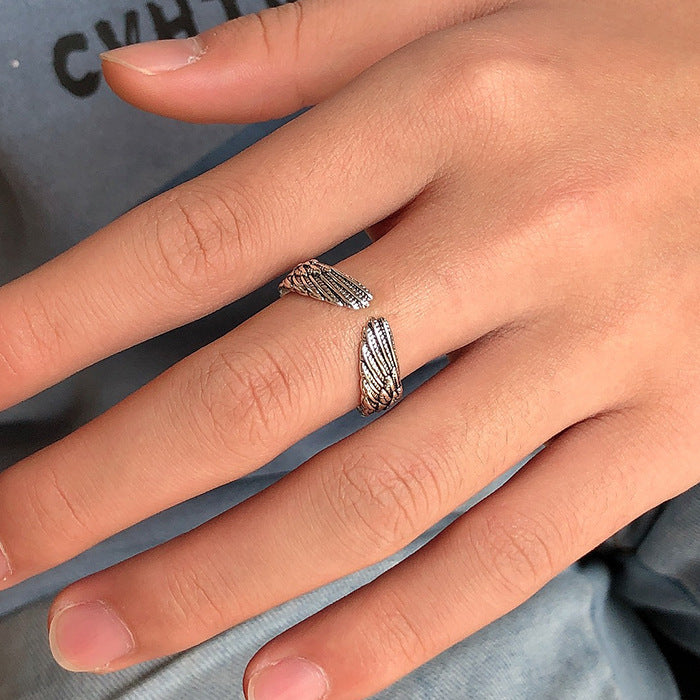 Hip Hop Angel Wing Ring Male