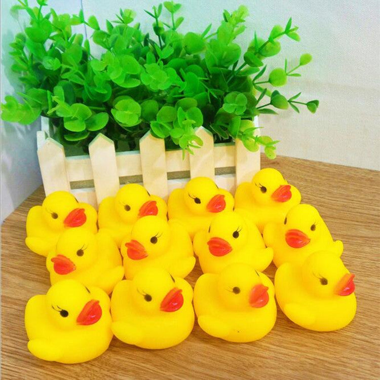 Little Yellow Duck, Baby Playing In Water, Swimming, Squeeze Toy, Playing Duck