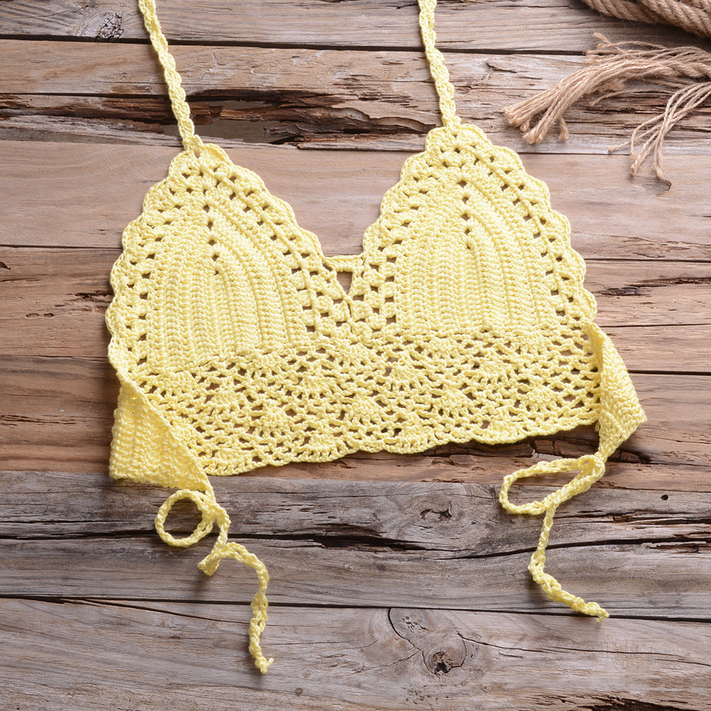 Sexy Personality Hollow Beach Knitted Seashell Pants Women