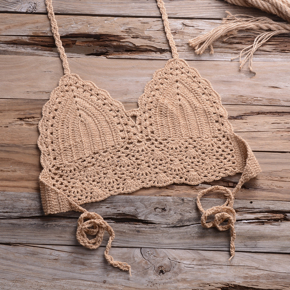 Sexy Personality Hollow Beach Knitted Seashell Pants Women