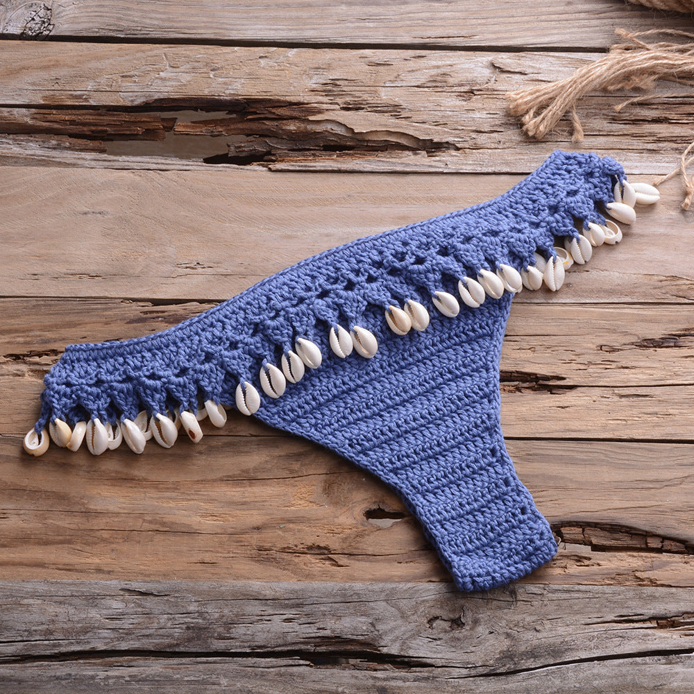 Sexy Personality Hollow Beach Knitted Seashell Pants Women