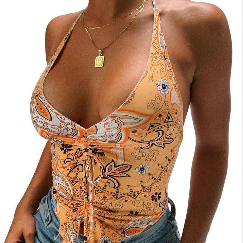 Summer Ladies Halter Halter Sexy Low-cut Slim-fit Tank Top