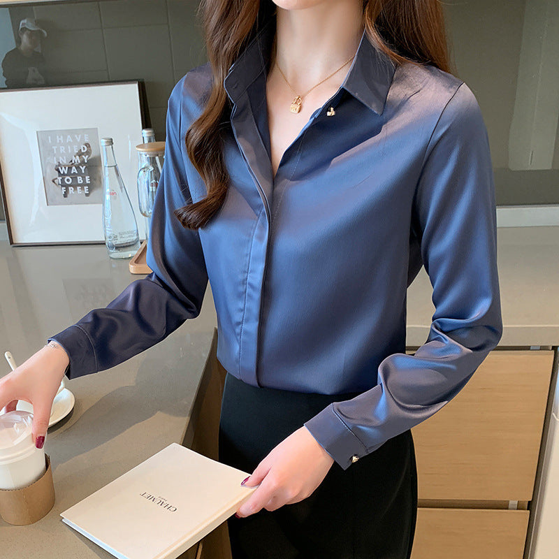 Spring And Autumn New Korean Style Temperament Slim Shirt