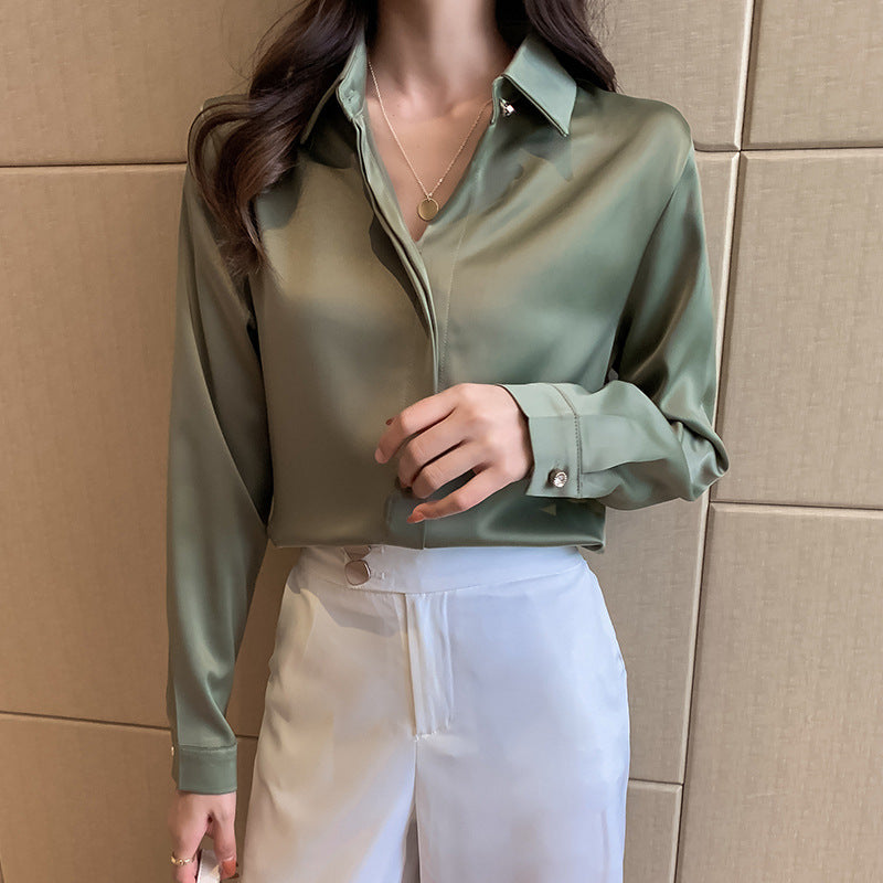 Spring And Autumn New Korean Style Temperament Slim Shirt