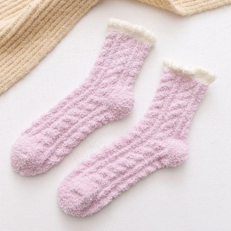 Coral fleece plus fleece floor socks