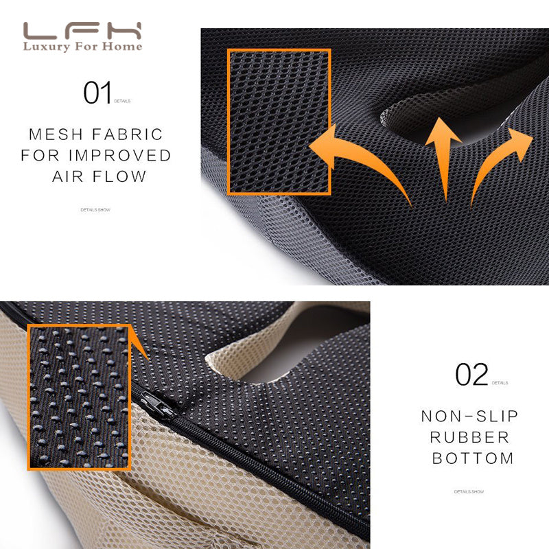 Coccyx Orthopedic Comfortable Memory Foam Chair Car Seat Cushion for Lower Back Tailbone Medical Hemorrhoids Cushion Almofadas 