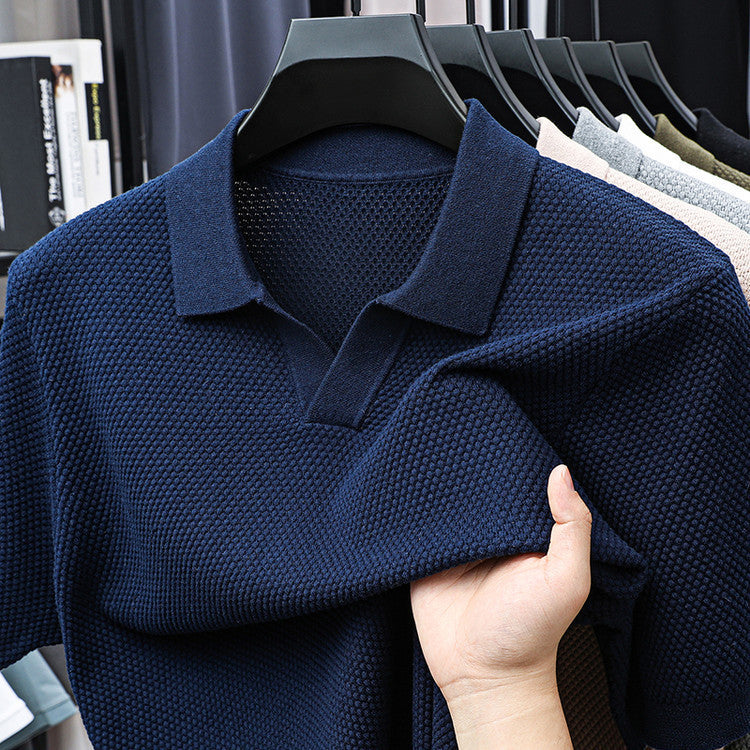 Solid Color Men's Pineapple Seagull Casual Short Sleeve