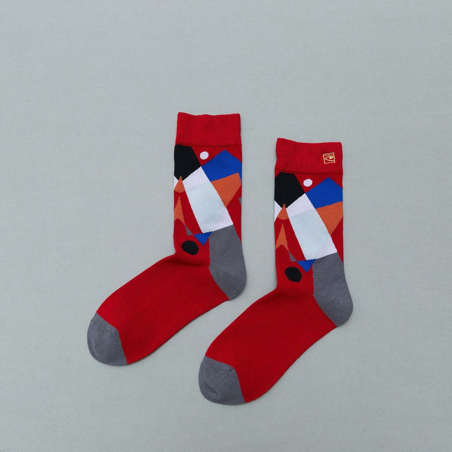 Personality contrast color graffiti character in tube socks Street style fashion cotton socks