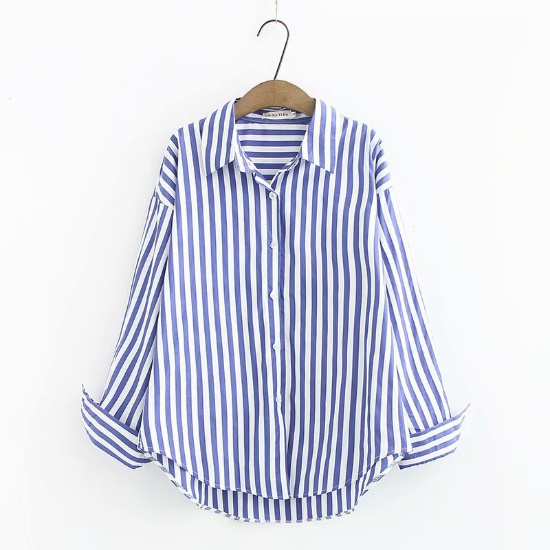 Ladies Loose Striped Long Sleeved Bottoming Shirt