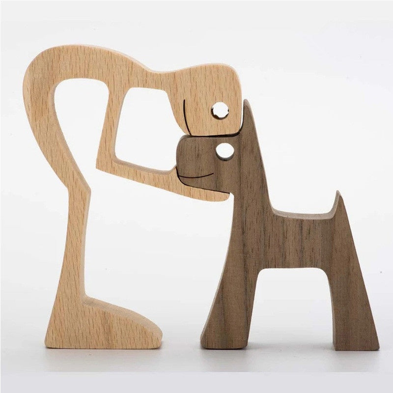 DIY Figurine Wood Sculpture Home Decoration